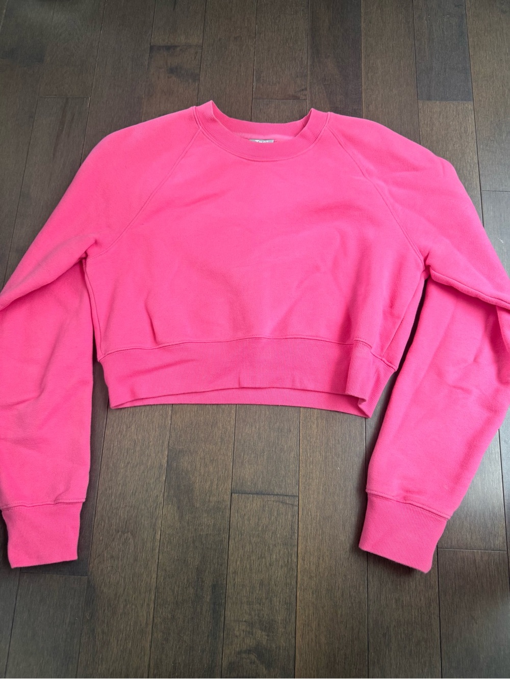 TNA Cozy Cropped Sweatshirt in Hot Pink